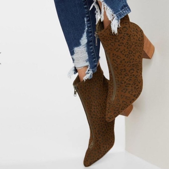 Coconuts by Matisse zip front leopard booties ankle boots - Picture 2 of 5
